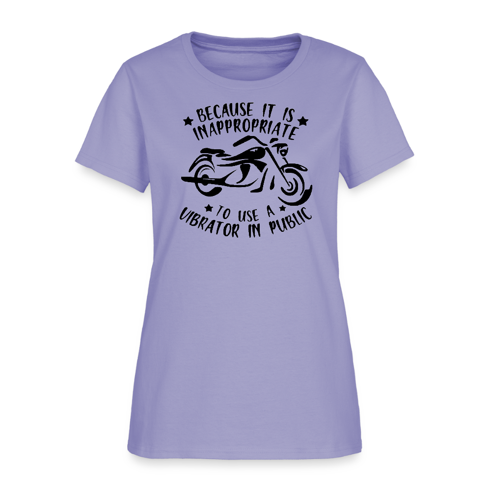 Because It’s Inappropriate to Use My Vibrator in Public – Women’s T-Shirt - lavender