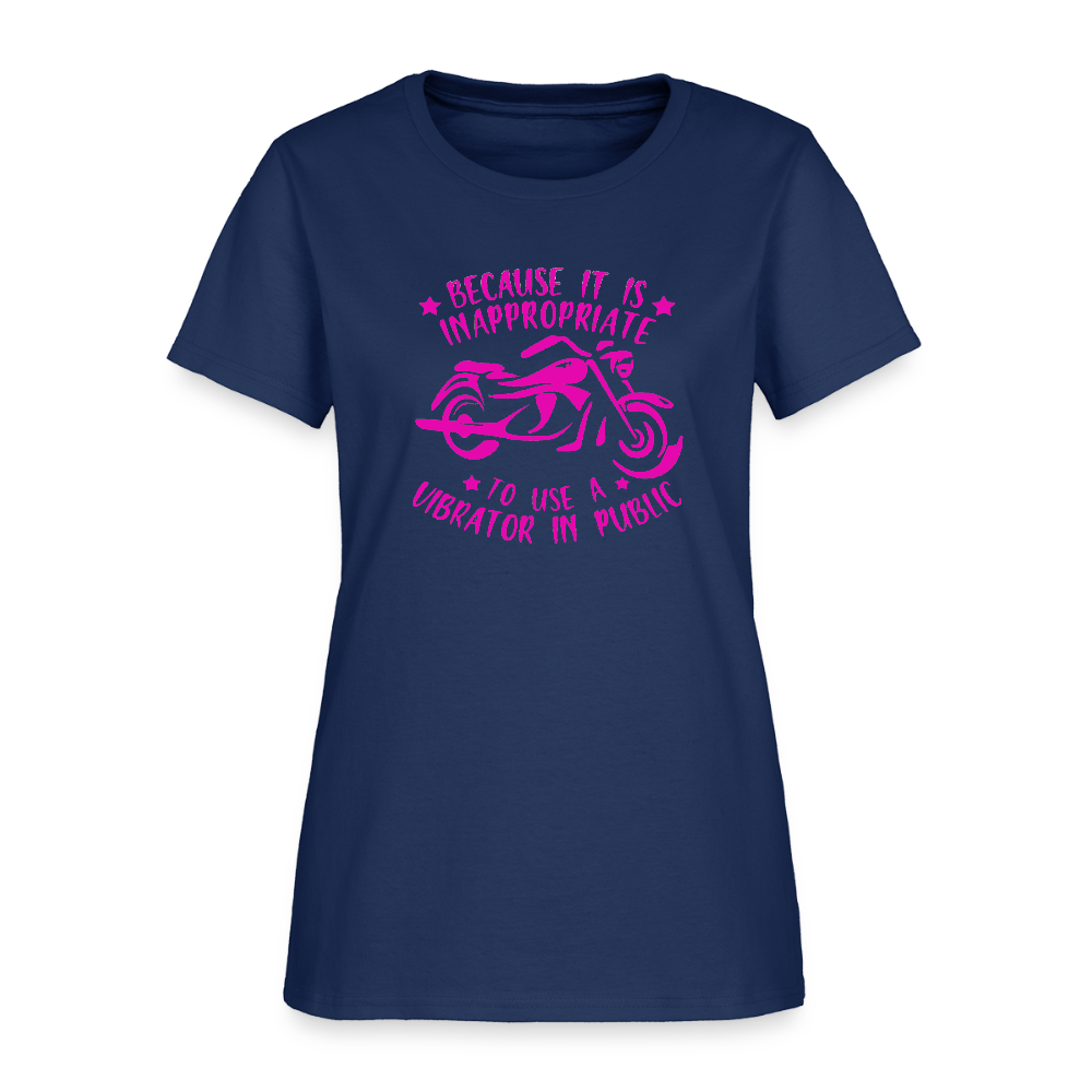 Because It’s Inappropriate to Use My Vibrator in Public – Women’s T-Shirt - blue dusk