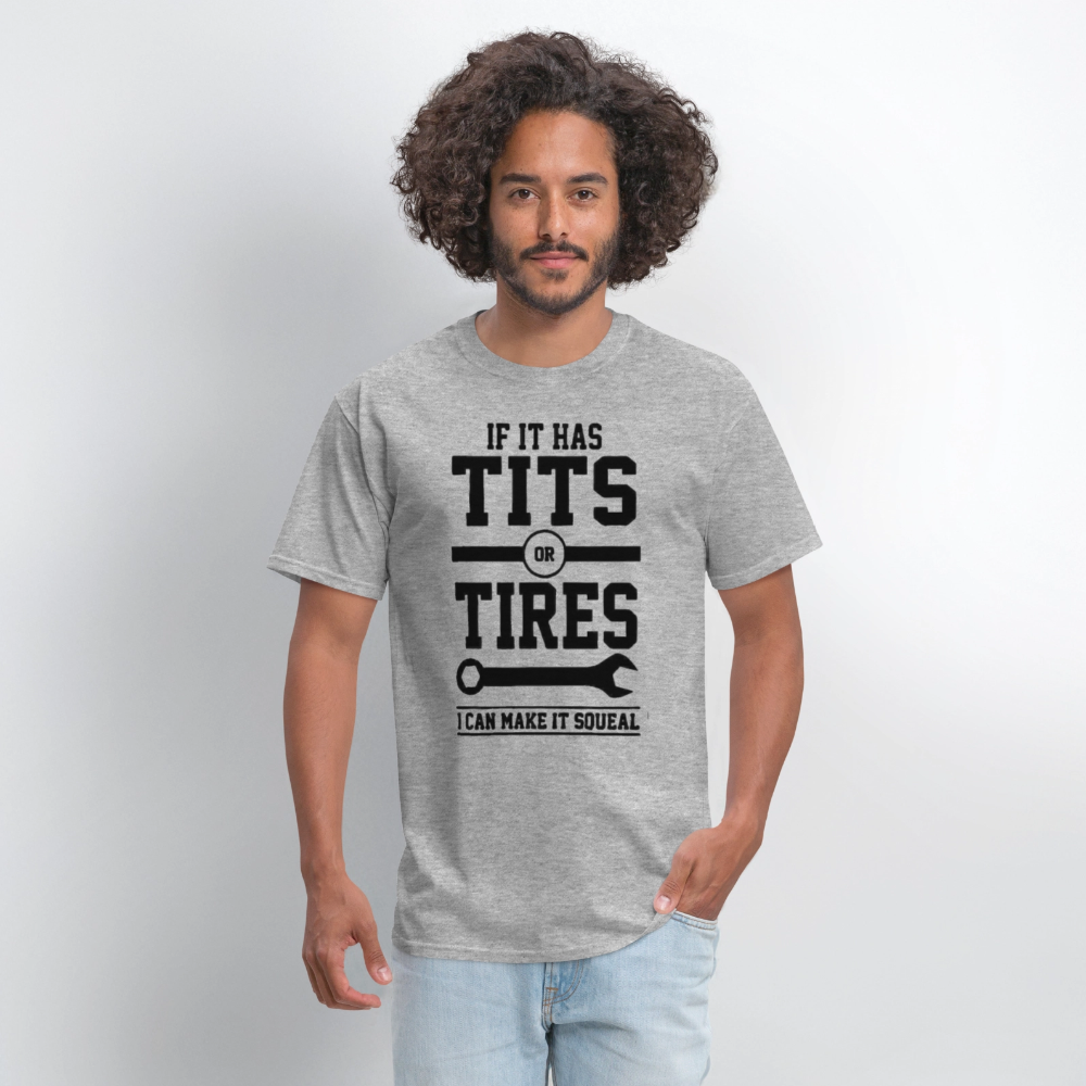 TITS or TIRES - heather gray