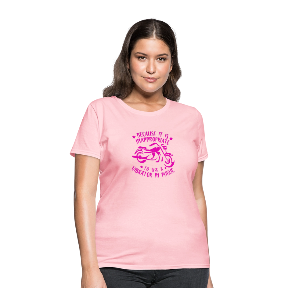 Because It’s Inappropriate to Use My Vibrator in Public – Women’s T-Shirt - pink