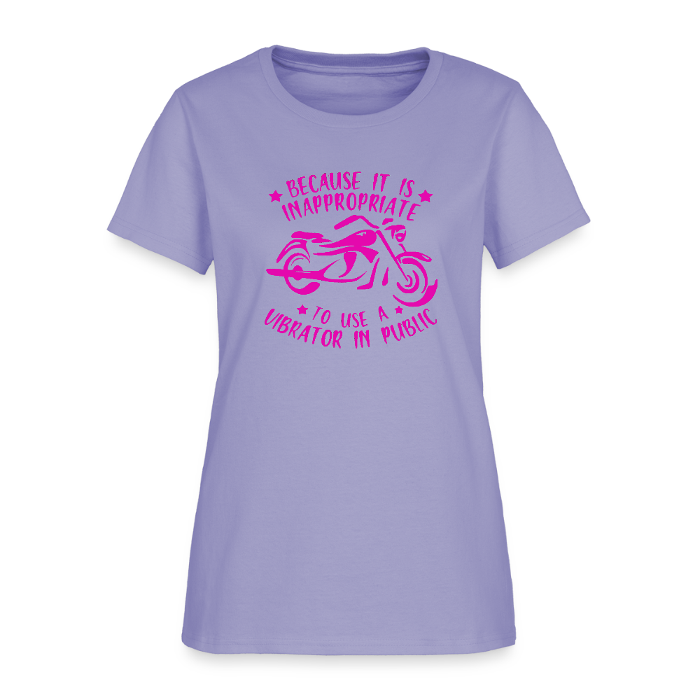 Because It’s Inappropriate to Use My Vibrator in Public – Women’s T-Shirt - lavender