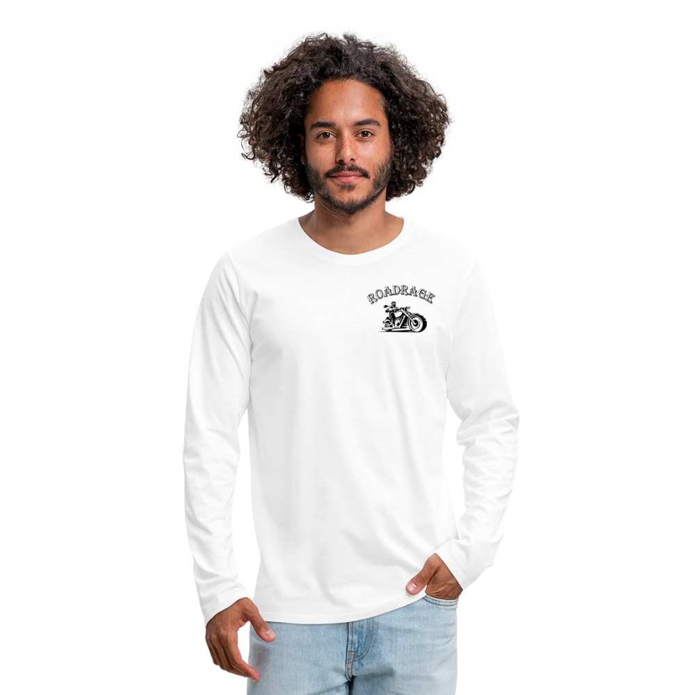 Roadrage with Bike Ron – Men’s Premium Long Sleeve T-Shirt - white
