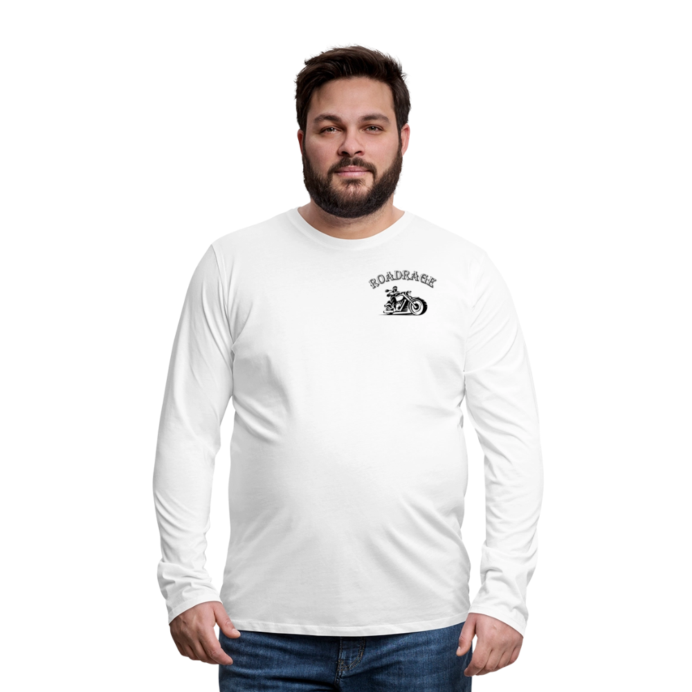 Roadrage with Bike Ron – Men’s Premium Long Sleeve T-Shirt - white