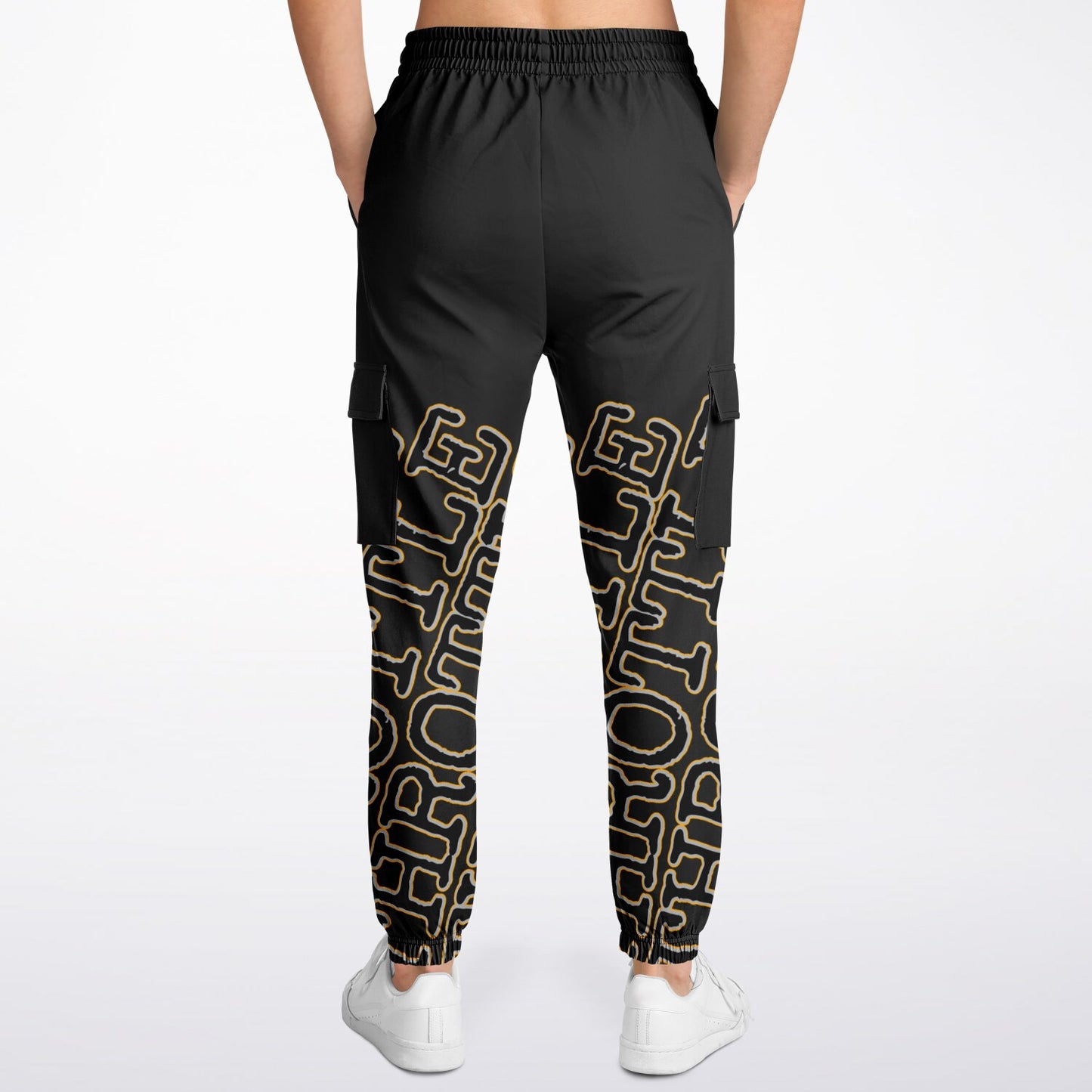 'Throttle' Half-Leg Crooked Print Sweatpants