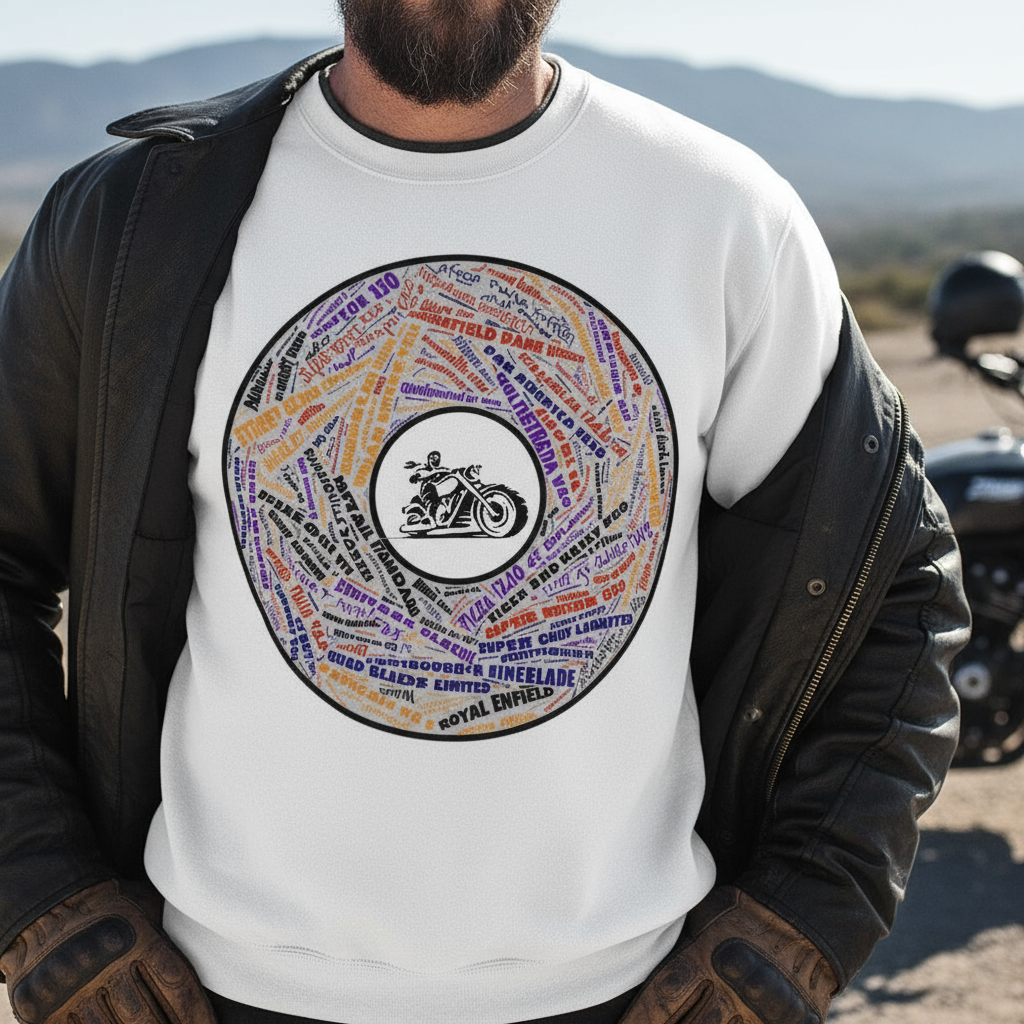 RoadRage “Wheel of Rides” Crewneck Sweatshirt - white