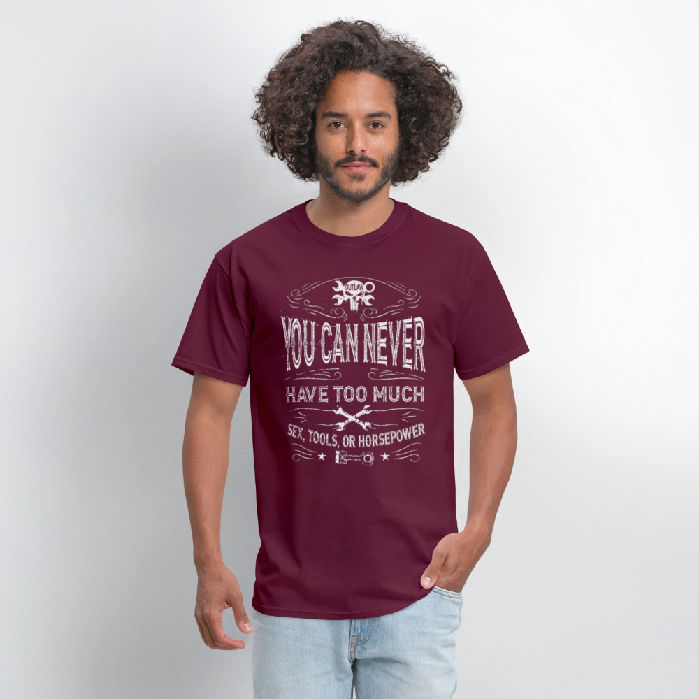 Sex, Tools & Horsepower T-Shirt - burgundy