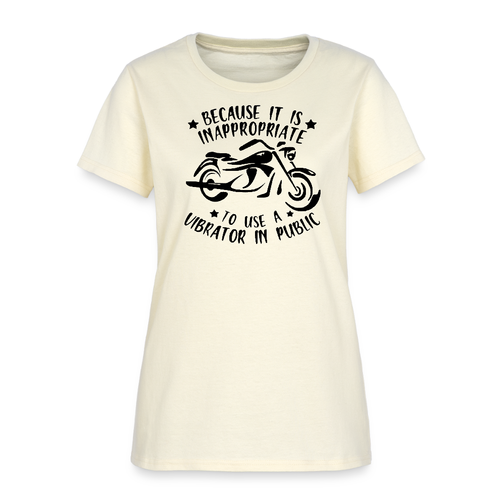 Because It’s Inappropriate to Use My Vibrator in Public – Women’s T-Shirt - off white