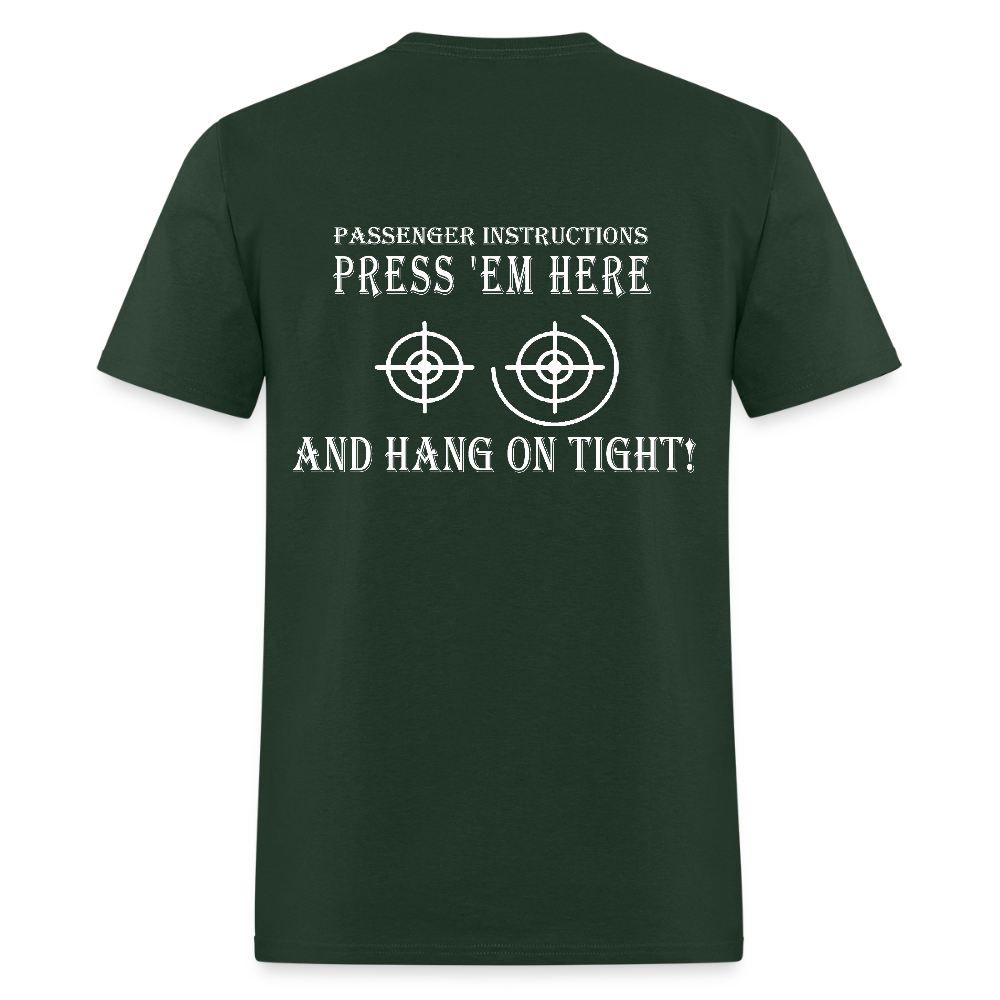 Hang On Tight! Passenger Instructions T-Shirt - forest green