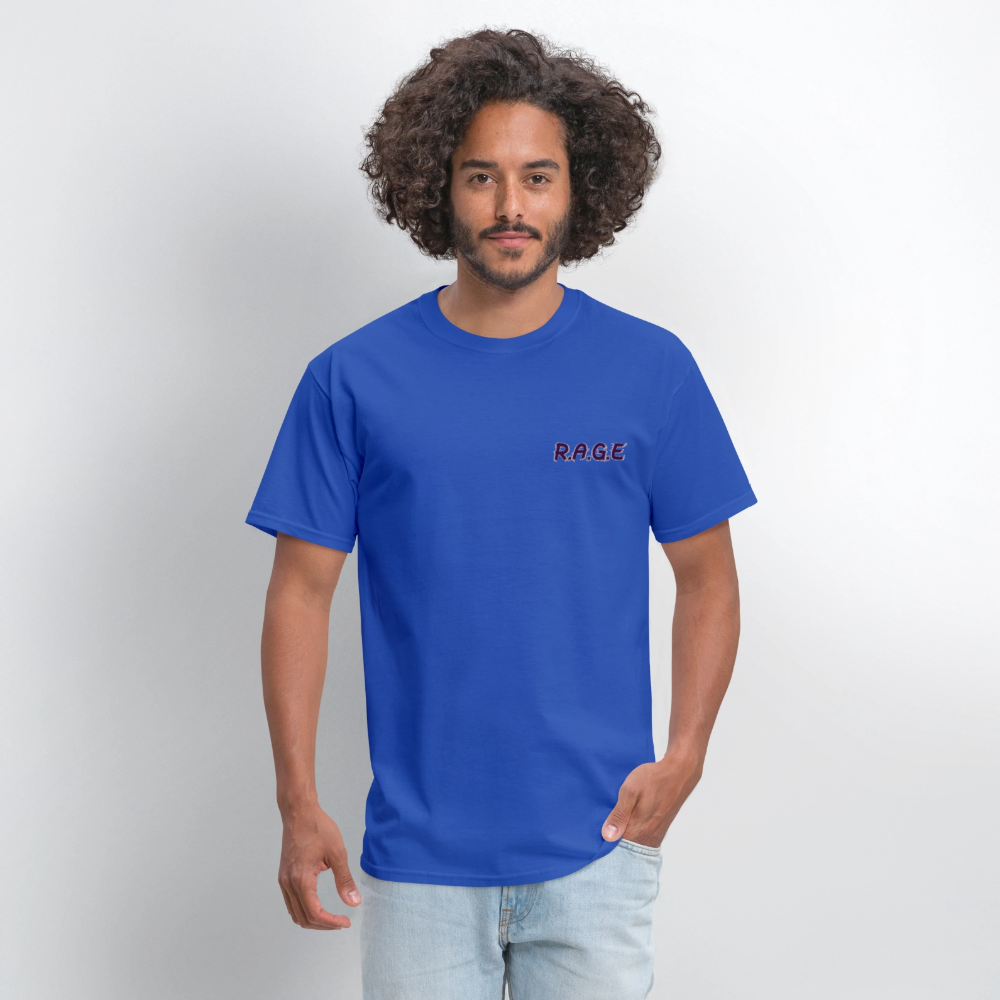 Hang On Tight! Passenger Instructions T-Shirt - royal blue