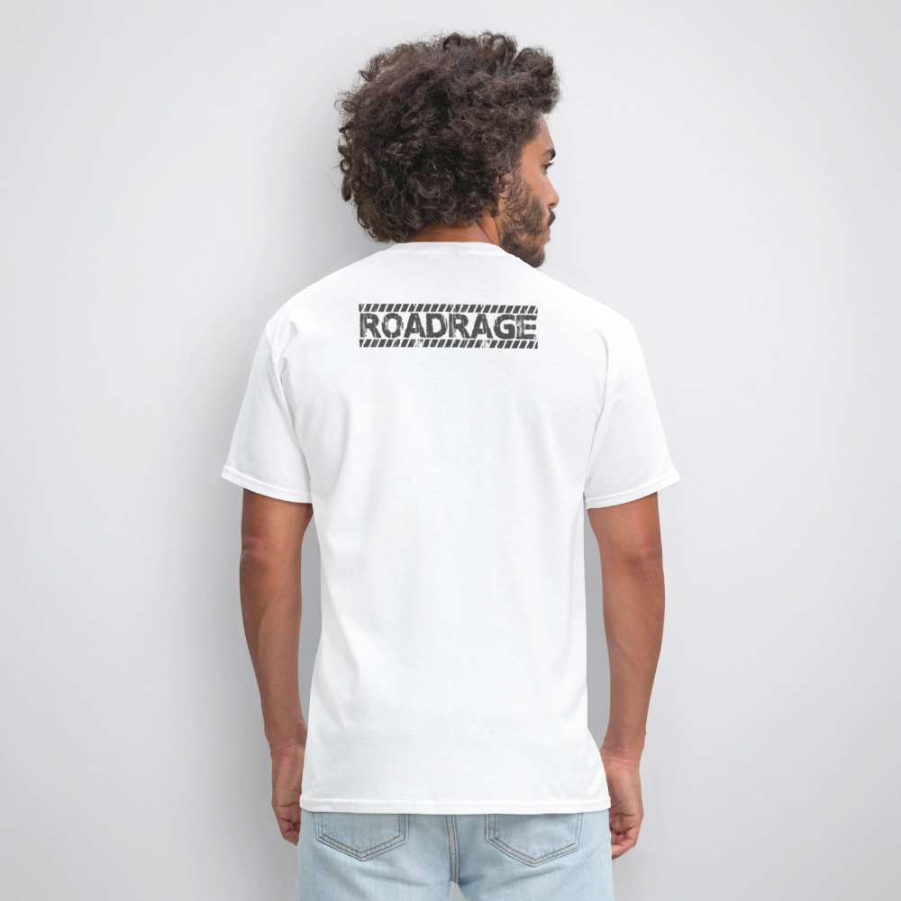 Bikers Don’t Go Grey, They Go Chrome – Men’s T-Shirt by RoadRage - white