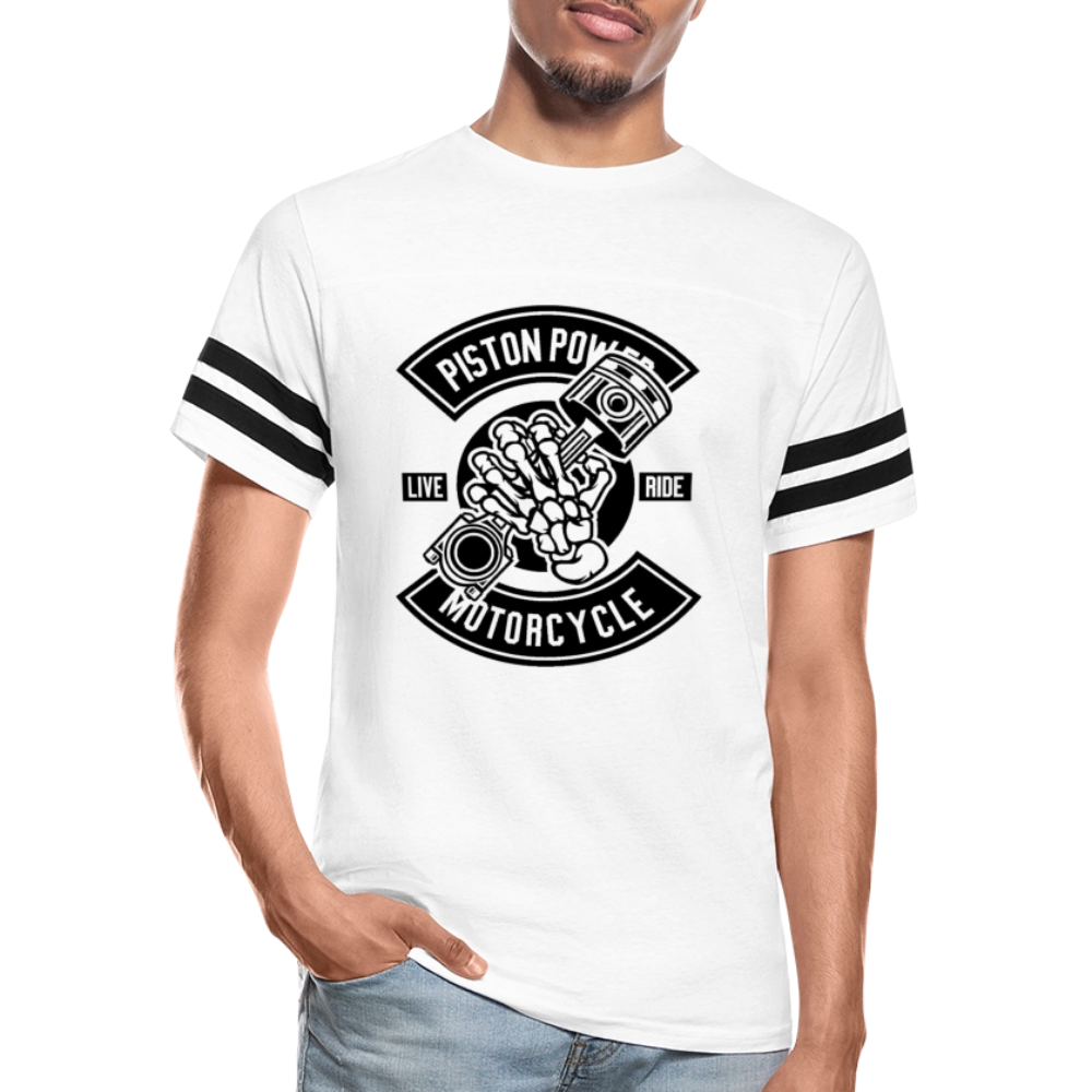 Vintage Piston Power T Shirt - white/black