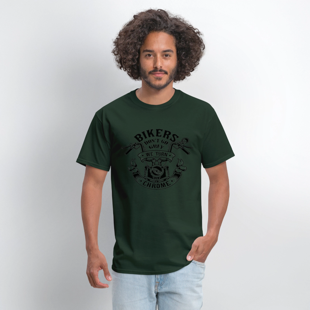 Bikers Don’t Go Grey, They Go Chrome – Men’s T-Shirt by RoadRage - forest green
