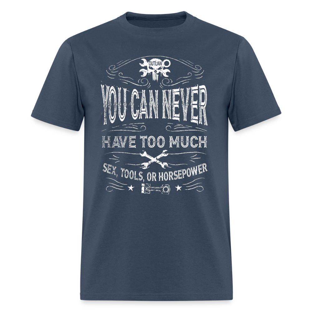 Sex, Tools & Horsepower T-Shirt -  blue dusk