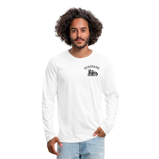 Roadrage with Bike Ron – Men’s Premium Long Sleeve T-Shirt - white