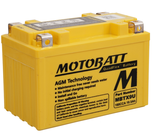 Motobatt Battery Quadsflex AGM - MBTX9U