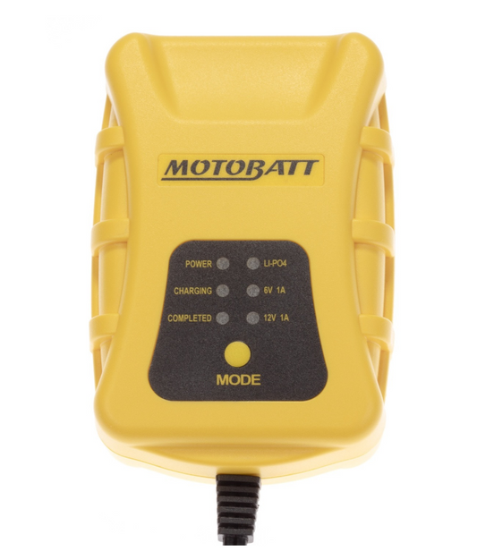 Motobatt Charger TECH1 6v/12v 1.0A suits Lead Acid, AGM, GEL & Lithium Batteries