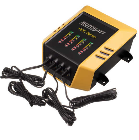 Motobatt Charger Quad Bank 12v 2.0A suits Conventional, AGM & GEL Batteries
