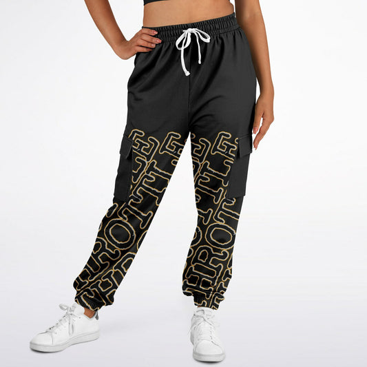 'Throttle' Half-Leg Crooked Print Sweatpants